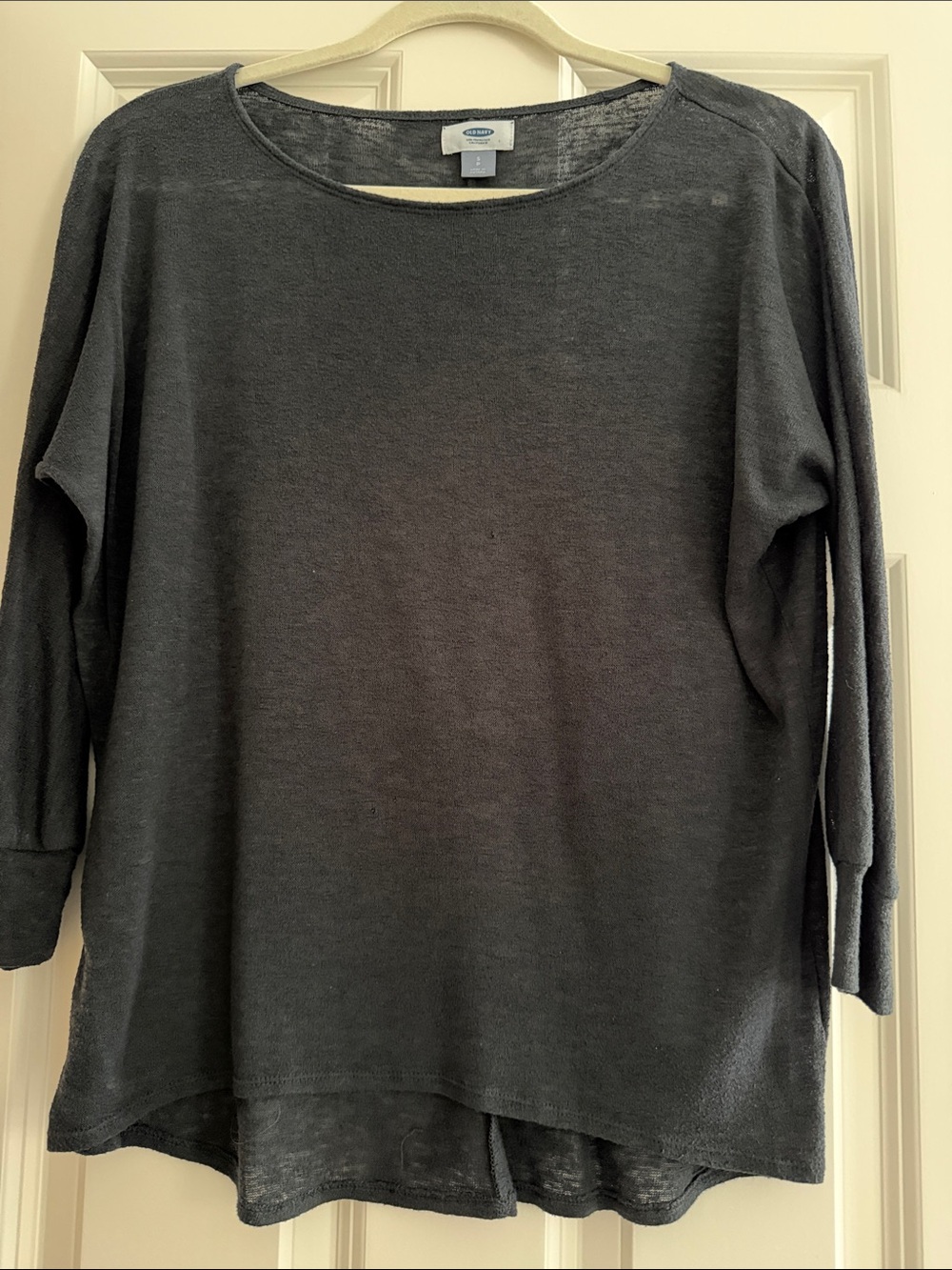 Old Navy Dark Charcoal Crewneck Lightweight Knit Top
